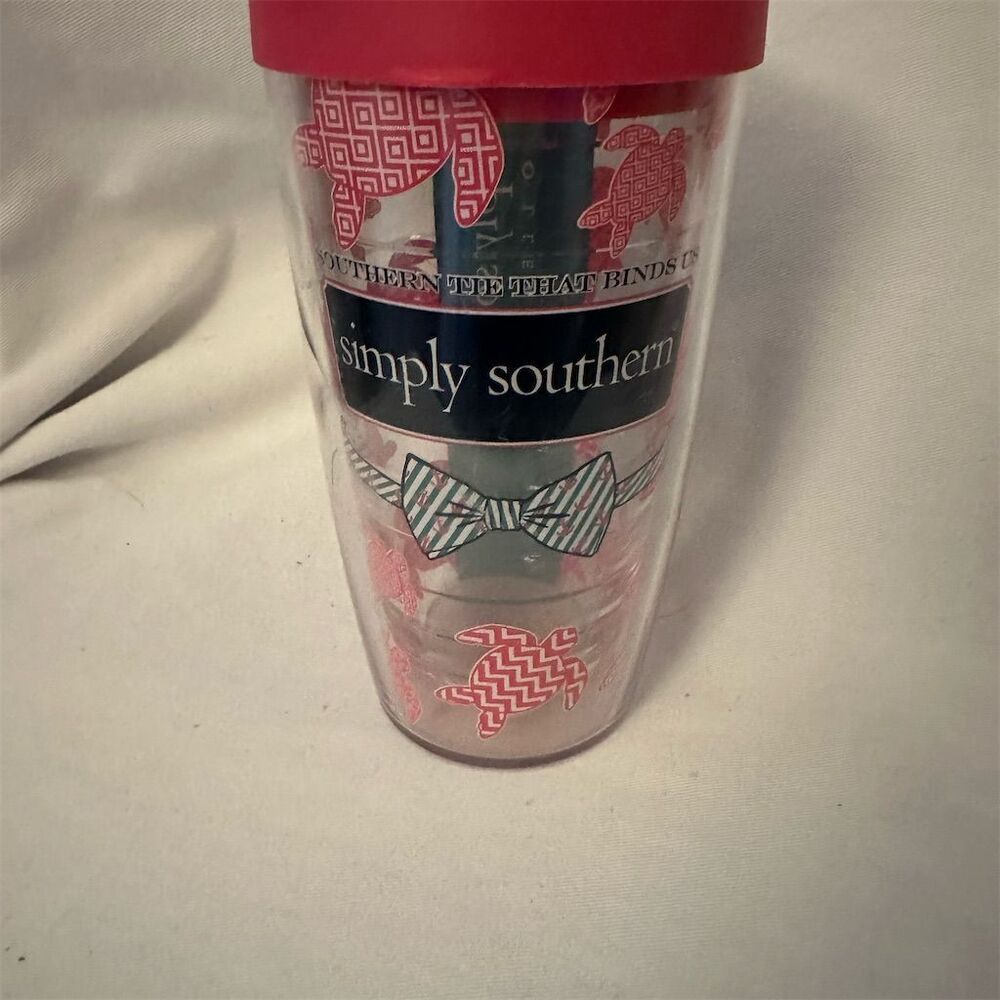 Simply Southern 16oz Pink Turtles Tumbler with Lid Insulated Durable